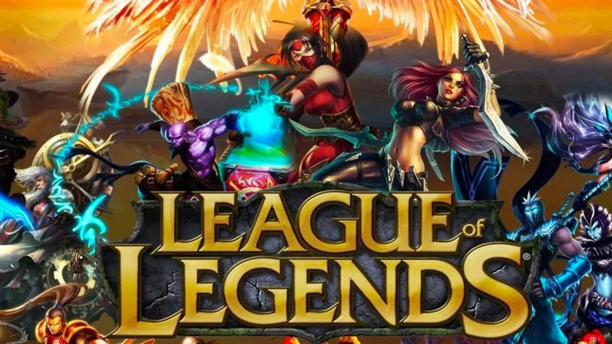 League of Legends MOBA team fight on Summoners Rift